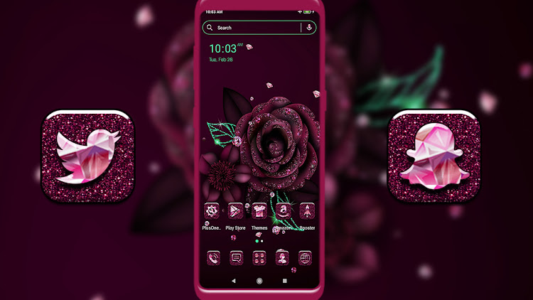 Giltter Rose Launcher Theme - 3.1 - (Android)