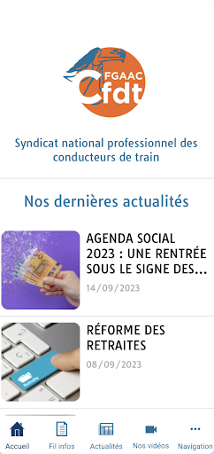 Android application FGAAC CFDT screenshort