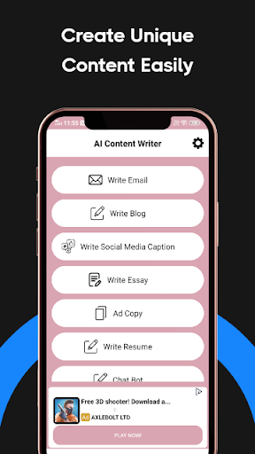 AI Content Writer Screen 2