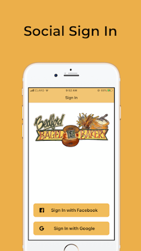 Android application Bedford Bagel Bakery screenshort