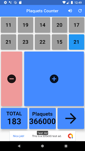 Android application Platelet Counter screenshort