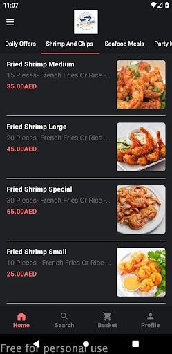 Android application Shrimp N Dip screenshort
