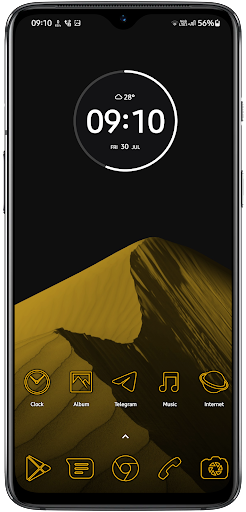 Neon Yellow Line - Frameless Icons