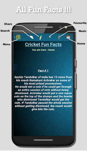 Android application Cricket Fun Facts screenshort
