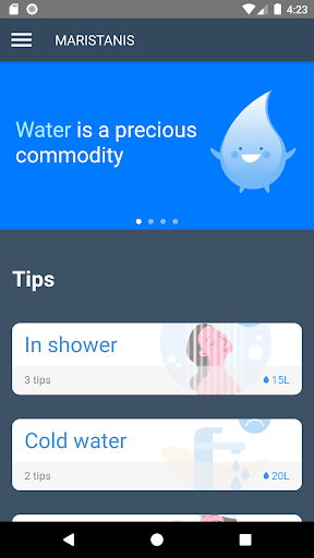 Android application Save Water - MARISTANIS screenshort