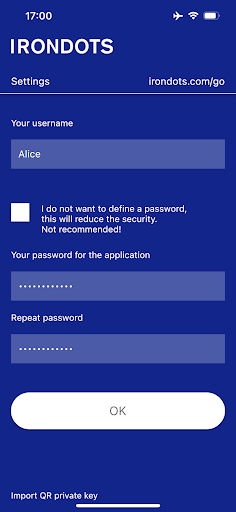 Android application IRONDOTS screenshort