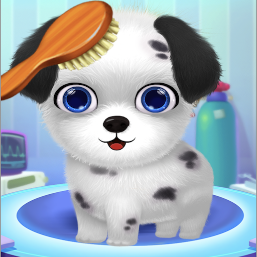 Labrador puppy daycare salon logo