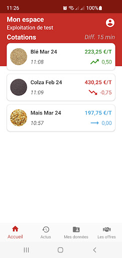 Android application Terre Connect screenshort