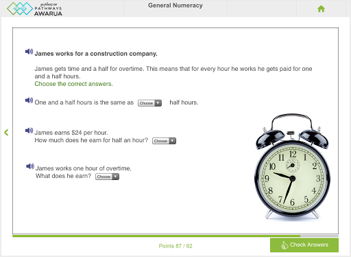 Numeracy: Pathways Awarua Screen 3