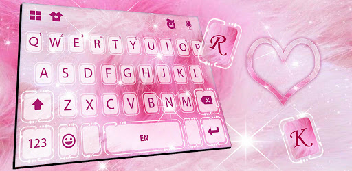 Pink Furry Sparkle Keyboard Ba