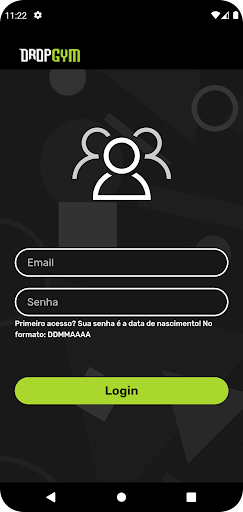 Android application DROP GYM ACADEMIA screenshort