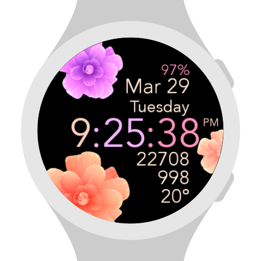 Animated Flowers Watch Face