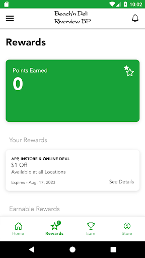 Android application Riverview BP Rewards screenshort