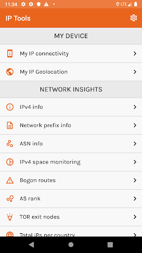 Android application IP Tools: Network Intelligence screenshort