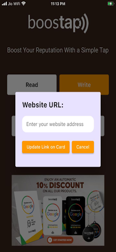 Boostap NFC Tool Screen 3
