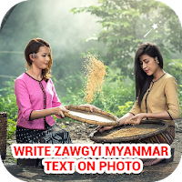 Write zawgyi myanmar text on Photo