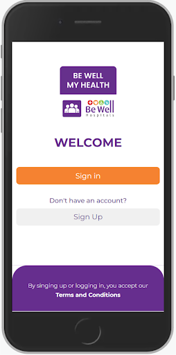 Android application Be Well Hospitals screenshort
