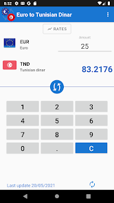 Captura de Pantalla 1 Euro a Dinar tunecino android