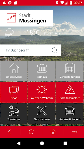 Android application Mössingen Stadt-App screenshort