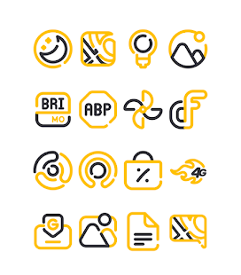 Lineblack - Captura de pantalla del paquet d'icones grogues