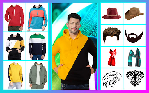 Android application Men sweatshirt photo suit edit screenshort