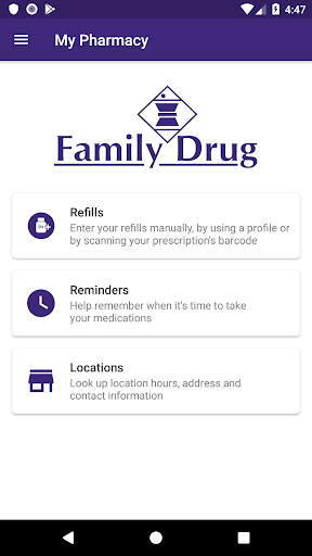 Android application Family Drug Store screenshort