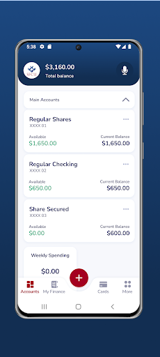 UPenn SFCU Mobile Banking Screen 2