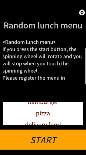Android application Random Lunch Menu screenshort