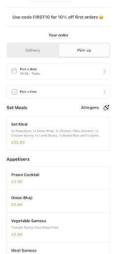 Spice Corner Screen 2
