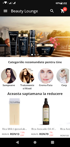 Android application BL - Beauty Lounge screenshort