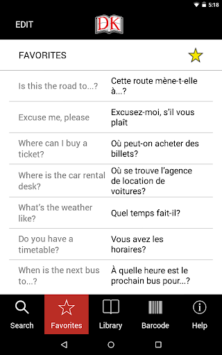 Screenshot of Eyewitness Travel Phrase Book