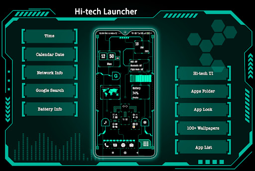 Screenshot of Hi-tech Launcher 2023 -AppLock