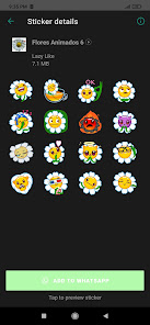 Screenshot 8 Stickers de Flores Animados pa android