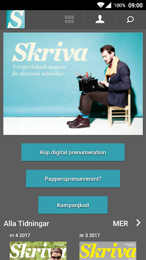 Android application Tidningen Skriva screenshort