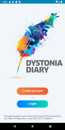 Android application DystoniaDiary screenshort
