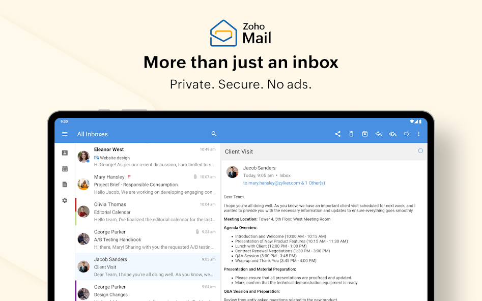 Zoho Mail - Email and Calendar Screen Grabs 13