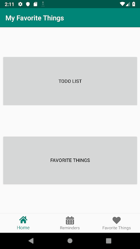 Android application My Favorite Things screenshort