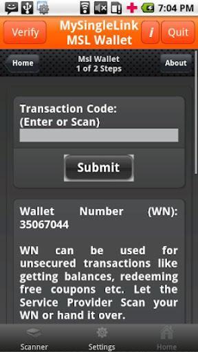 MSL Wallet Screen 2