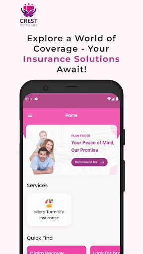 Android application Crest Micro Life Insurance screenshort