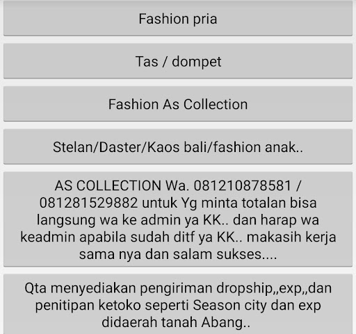 Android application AS Collection Fashion screenshort