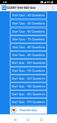 Android application CCENT 640-822 Exam Quiz screenshort