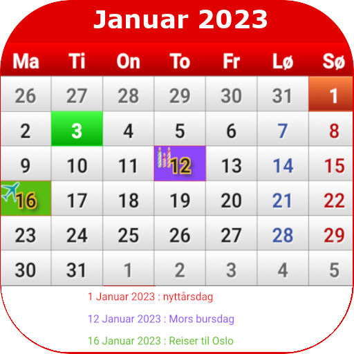 læber galop Jordbær Norsk Kalender 2023 - Mga App sa Google Play