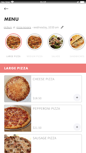 Screenshot of Pizza Novara