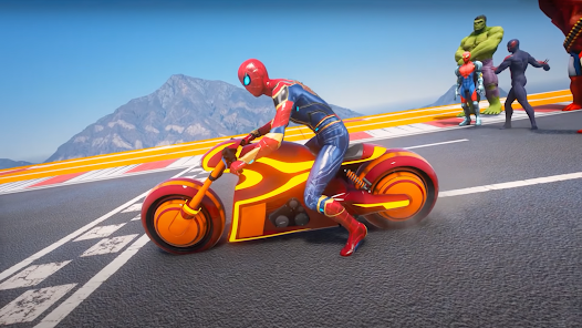Captura de Pantalla 14 Superhero Tricky Bike Racing android