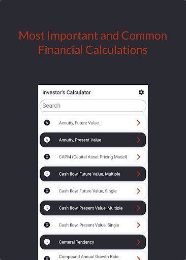 Android application Investor's Calculator - Financ screenshort