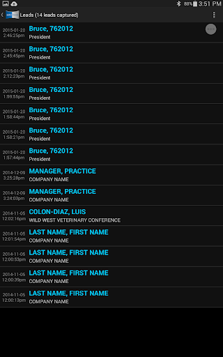 Expo Tracker Lead Retrieval Screen 2