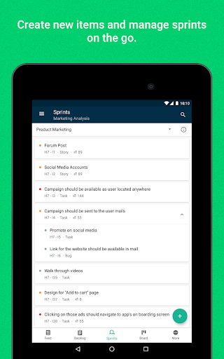 Screenshot of Zoho Sprints