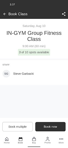 The Fit Club- Scheduling App Screen 3