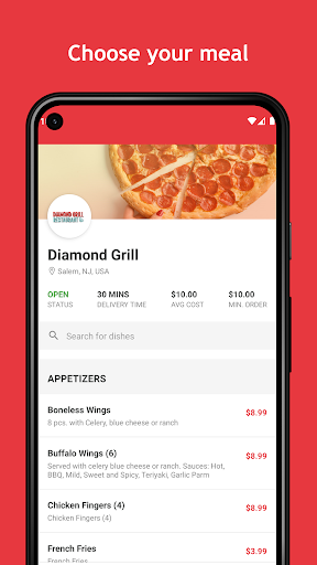 Android application Diamond Grill Restaurant screenshort