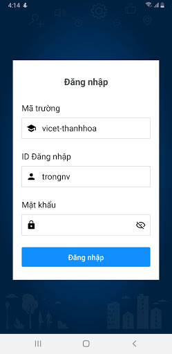 Android application Điểm danh VICET screenshort